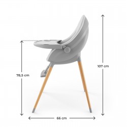 KINDERKRAFT Krzesełko do karmienia 2w1 FINI UP szary