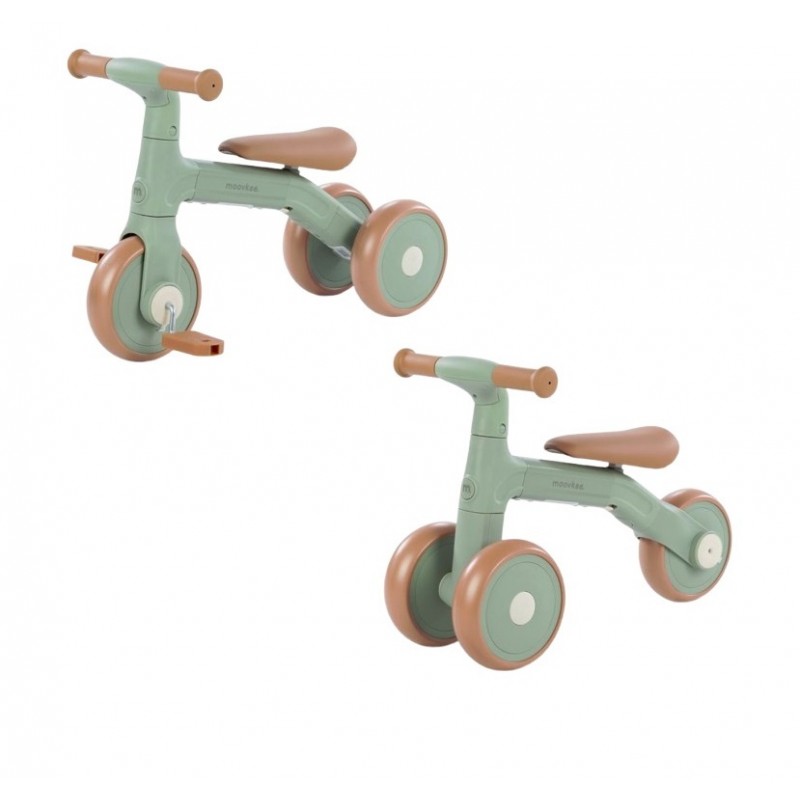 MOOVKEE TODI Rowerek trójkołowy biegowy z pedałami 3w1 soft mint