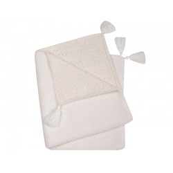 DUET BABY 738 Kocyk muślin druk + boucle 90x80 cm