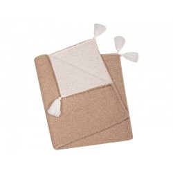 DUET BABY 738 Kocyk muślin druk + boucle 90x80 cm