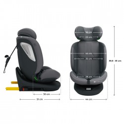 KINDERKRAFT Fotelik samochodowy I-GROW 2 PLUS i-Size grey