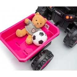 MILLY MALLY 6939 Pojazd na akumulator Traktor z przyczepą Farmer Pink