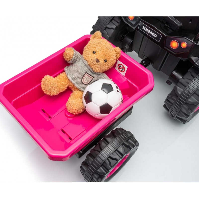 MILLY MALLY 6939 Pojazd na akumulator Traktor z przyczepą Farmer Pink