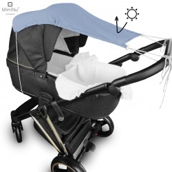 KIECZMERSKI Daszek do wózka, osłonka przeciwsłoneczna MUŚLIN bawełna 100% jeans