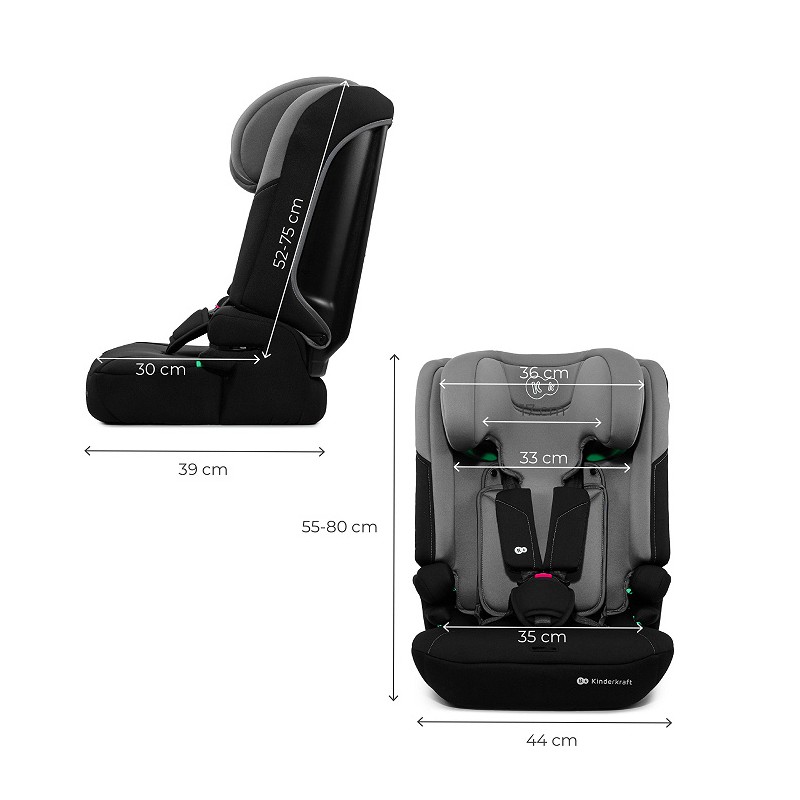 KINDERKRAFT Fotelik samochodowy I-COMFY i-Size DARK GREY