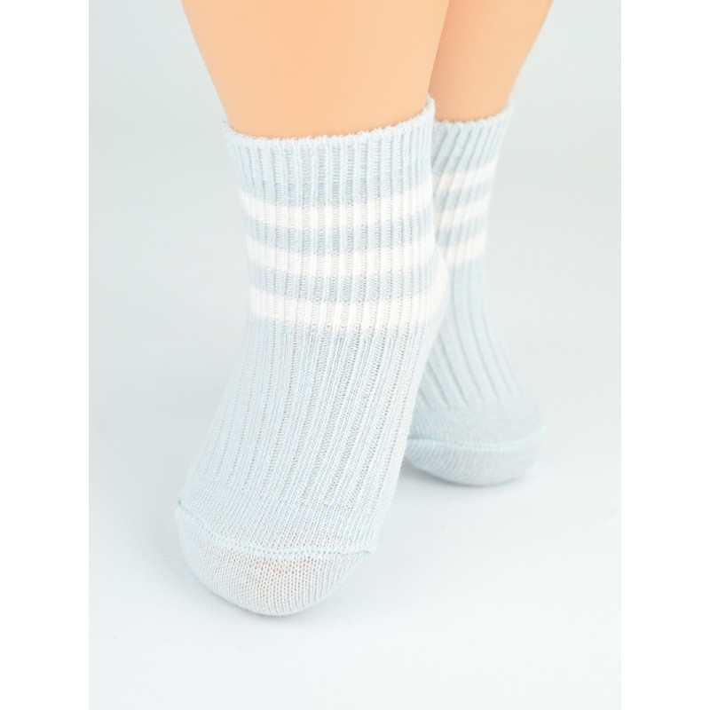 NOVITI SB175-B-01 Skarpety niemowlęce chłopak wąski prążek mix 12-18m