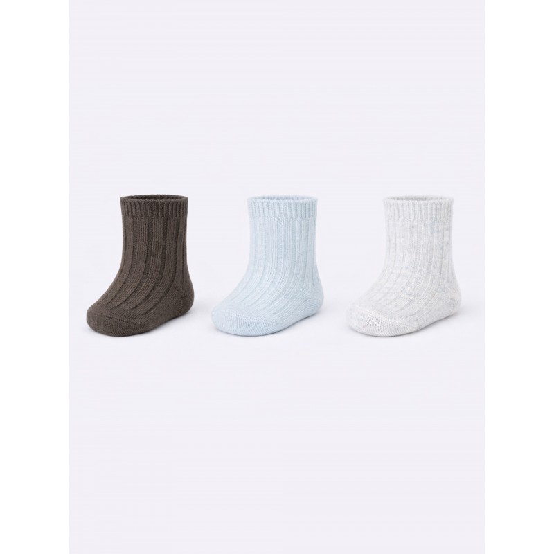 NOVITI SB176-B-01 Skarpety niemowlęce chłopak prążek mix 0-6m