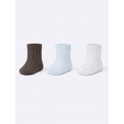 NOVITI SB176-B-01 Skarpety niemowlęce chłopak prążek mix 6-12m