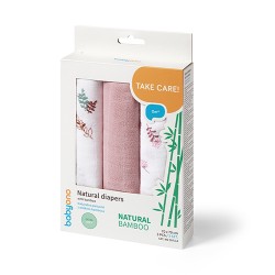 B.O.397/14 Naturalne pieluszki z włókien bambusa NATURAL BAMBOO różowy