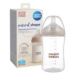 CANPOL 35/401 Butelka Natural Shape ze smoczkiem dwustrefowym 260ml