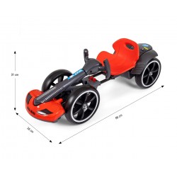 MILLY MALLY 6839 Pojazd na akumulator Gokart Bolt Red (akumulator 6)