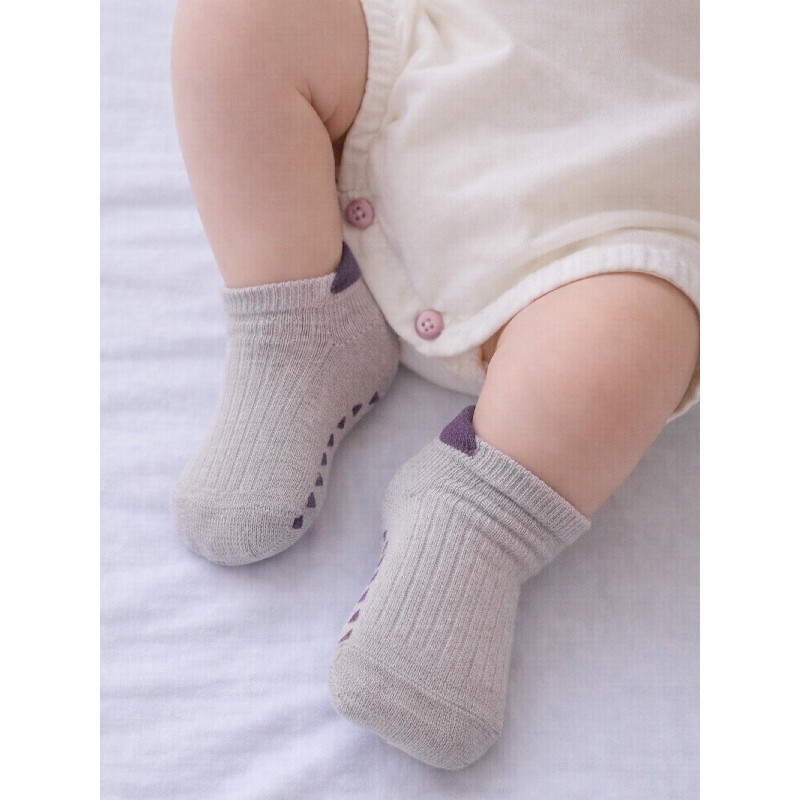 NOVITI ST078-G-01 Stopki bawełniane dziewczynka gładkie z ABS 15/18