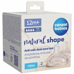 CANPOL21/753 Smoczek dwustrefowy Natural Shape 12 m + 2 szt