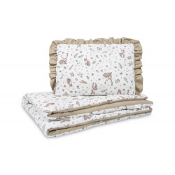 KOMPLET DO ŁÓŻECZKA BAWEŁNA FOREST BEIGE 75X95 25X35