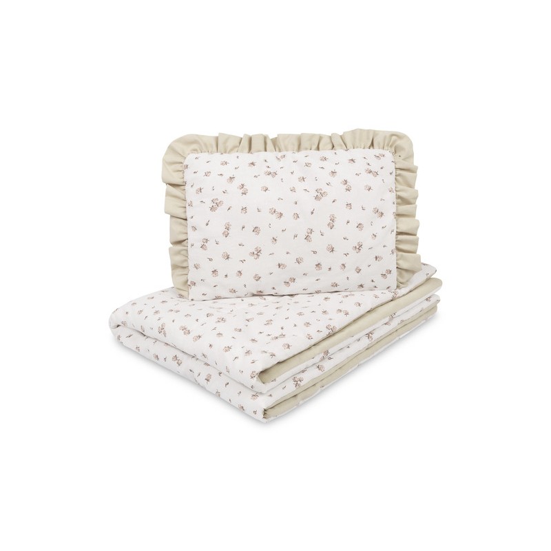 KOMPLET DO ŁÓŻECZKA BAWEŁNA ROSE BEIGE 75X95 25X35