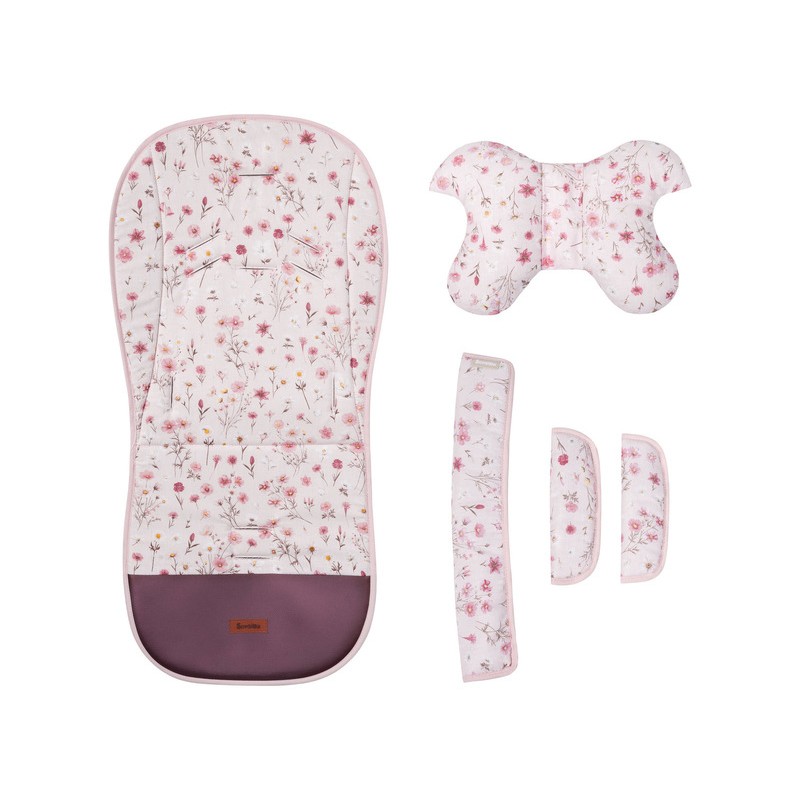 WKŁADKA DO WÓZKA DELUXE VELVET BLOOM PINK