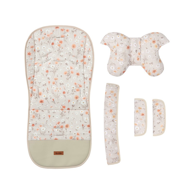 WKŁADKA DO WÓZKA DELUXE VELVET BLOOM BEIGE