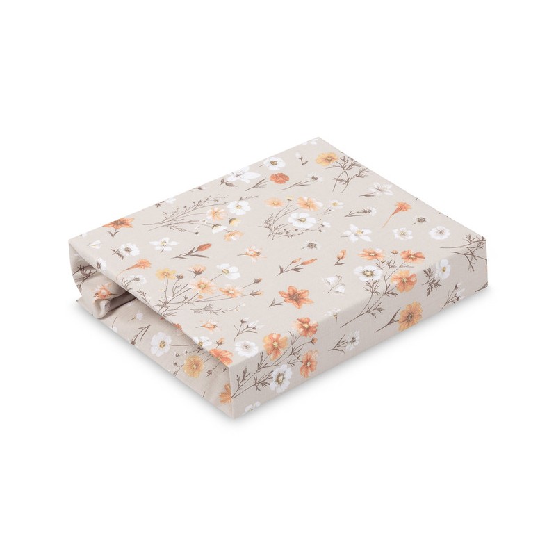 PRZEŚCIERADŁO DRUKOWANE BAWEŁNA BLOOM BEIGE 60X120