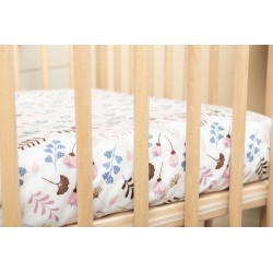 PRZEŚCIERADŁO DRUKOWANE BAWEŁNA TWIGS PINK 60X120