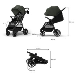 KINDERKRAFT Wózek spacerowy GRANDE 2 mystic green