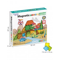 WOOPIE 558390 Klocki magnetyczne 7,5 cm Dino 30 el.