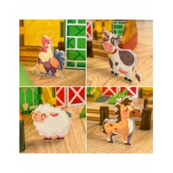 WOOPIE 55846 Klocki magnetyczne 7,5 cm Farma 30 el.