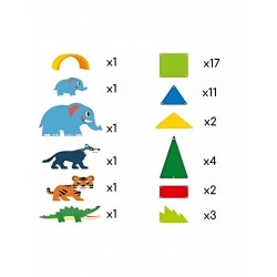 WOOPIE 558600 Klocki magnetyczne 3D Dżungla 45 el.