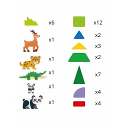 WOOPIE 55877 Klocki magnetyczne 3D Zwierzęta 45 el.