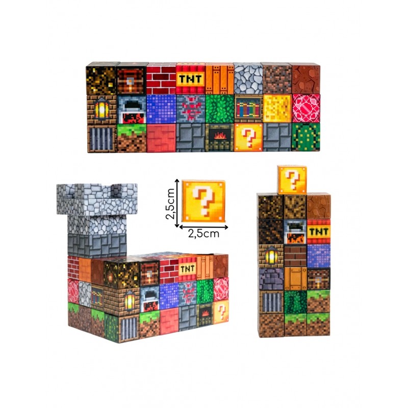 WOOPIE 55914 Klocki magnetyczne konstrukcyjne Sześciany 3D 63 el.
