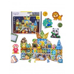 WOOPIE 55938 Klocki magnetyczne Świat zwierząt 124 el.
