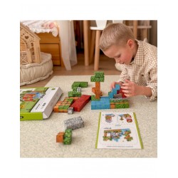 WOOPIE 55976 Klocki magnetyczne konstrukcyjne Świat klocków 108 el.