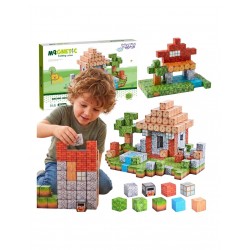 WOOPIE 55976 Klocki magnetyczne konstrukcyjne Świat klocków 108 el.