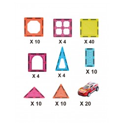 WOOPIE 55990 Klocki magnetyczne 7,5 cm Parking 112 el.