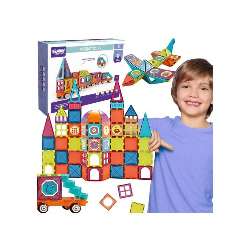 WOOPIE 56010 Klocki magnetyczne 3D Pociąg 71 el.