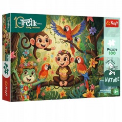 TREFL 16570 Puzzle 100 Małpki i przyjaciele / Rodzina Treflików