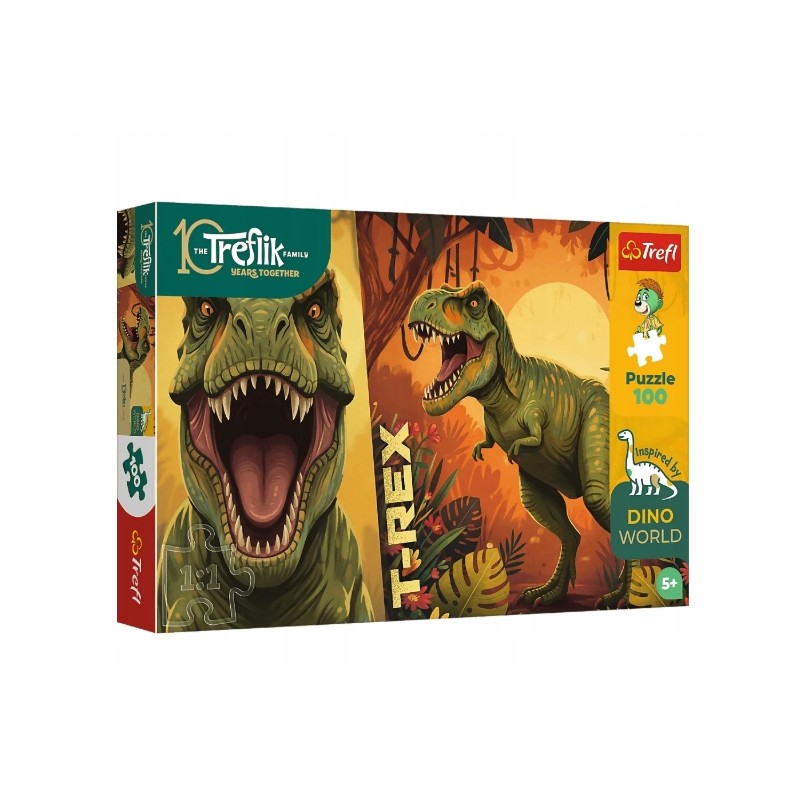 TREFL 16578 Puzzle 100 T-Rex / Rodzina Treflików