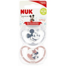 NUK 177176 Smoczek uspokajający 18-36m SPACE MYSZKA MIKI różowy 2 szt. 529114