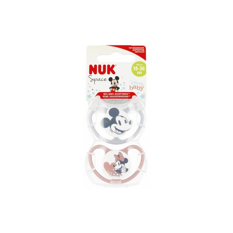 NUK 177176 Smoczek uspokajający 18-36m SPACE MYSZKA MIKI różowy 2 szt. 529114