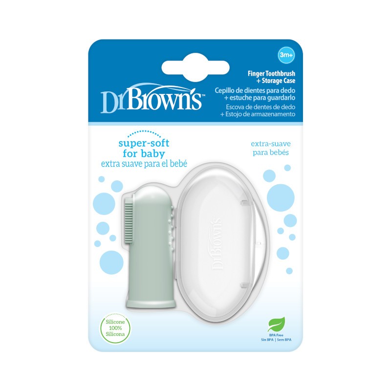 Dr.Browns HG126 Silikonowa szczoteczka do czyszczenia zębów z pudełkiem zielona