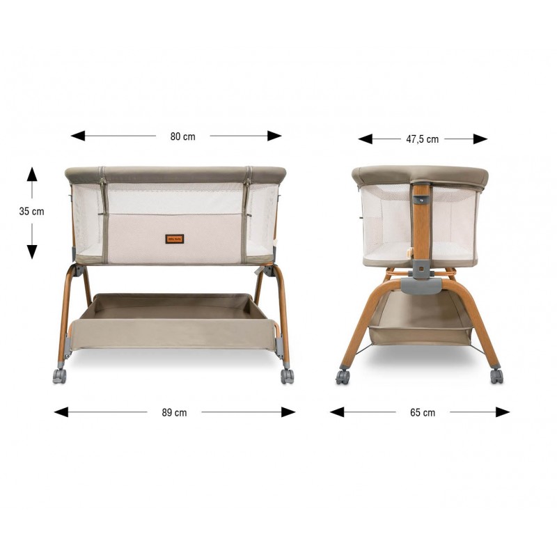 MILLY MALLY 6977 Łóżeczko dostawne Nino Beige