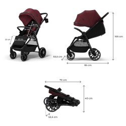 KINDERKRAFT Wózek spacerowy GRANDE 2 dark ruby