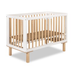 KLUPŚ Łóżko 120x60 z barierką LAURA II biel-buk