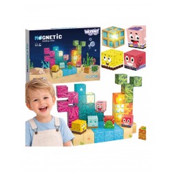 WOOPIE 58908 Klocki magnetyczne 54 el. kostki montessori