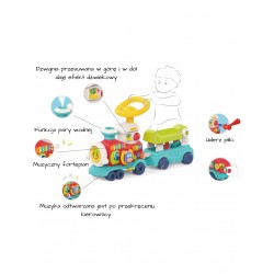 WOOPIE BABY 59301 Pociąg pchacz jeździk 2w1 interaktywny