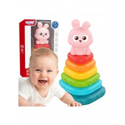 WOOPIE BABY 59332 Piramidka sensoryczna wieża króliczek