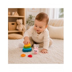 WOOPIE BABY 59332 Piramidka sensoryczna wieża króliczek