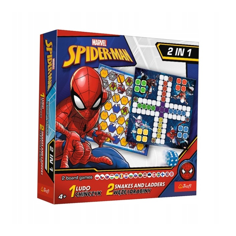 TREFL 02419 Gra 2w1 Chińczyk / Węże i drabiny Spider-Man