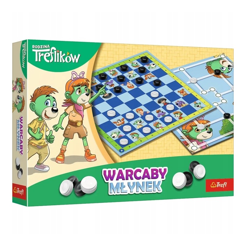 TREFL 02658 Gra Warcaby i Młynek Rodzina Treflików