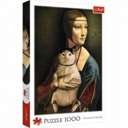 TREFL 10663 Puzzle 1000 Dama z kotem