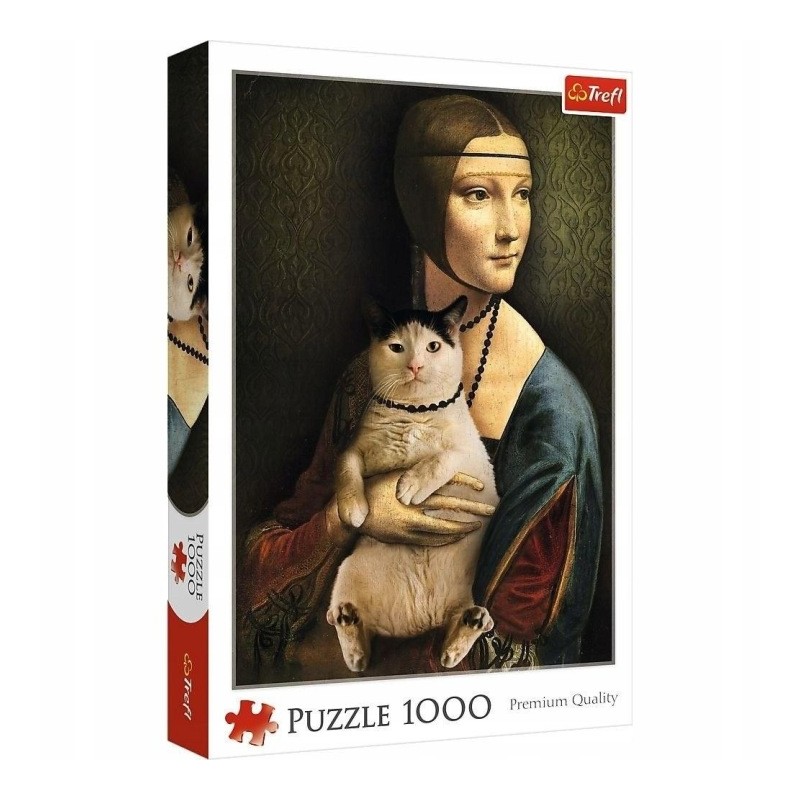 TREFL 10663 Puzzle 1000 Dama z kotem